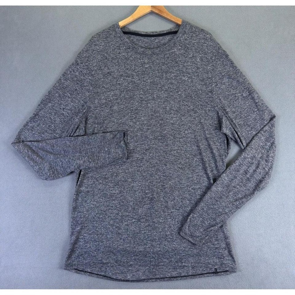 Lululemon Shirt Mens XLT Tall Grey Performance Running Gym Yoga Lounge